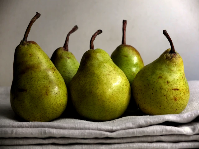 Pears photographed in natural light
